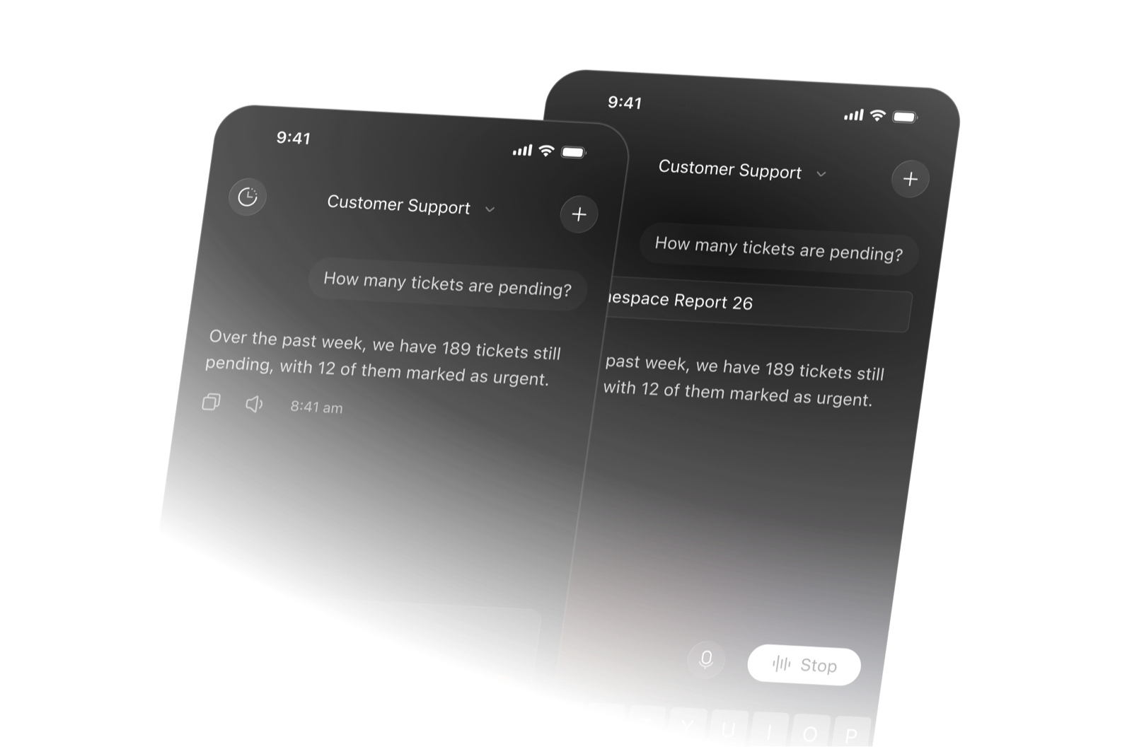 The Origon SDK powering a customer support chat on iPhone